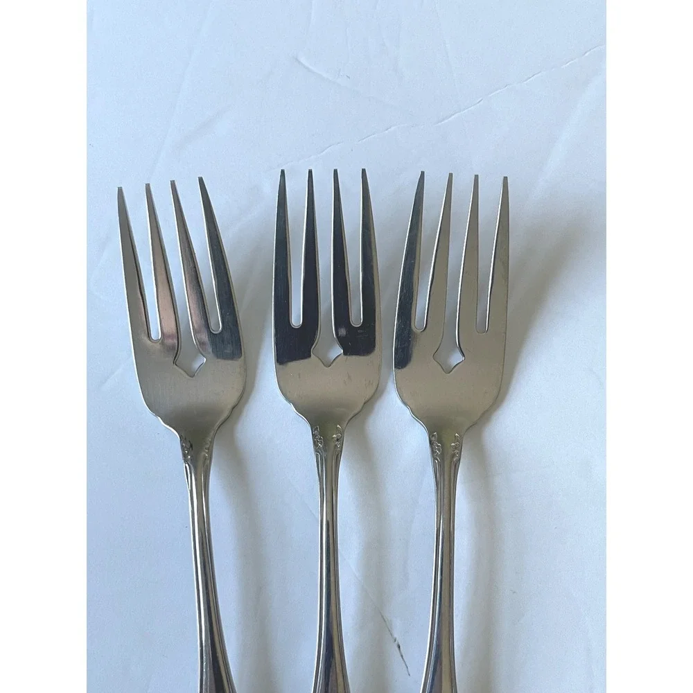 Oneidacraft 7pc Dinner & Salad Fork Set Silver Chateau Pattern Stainless Steel
